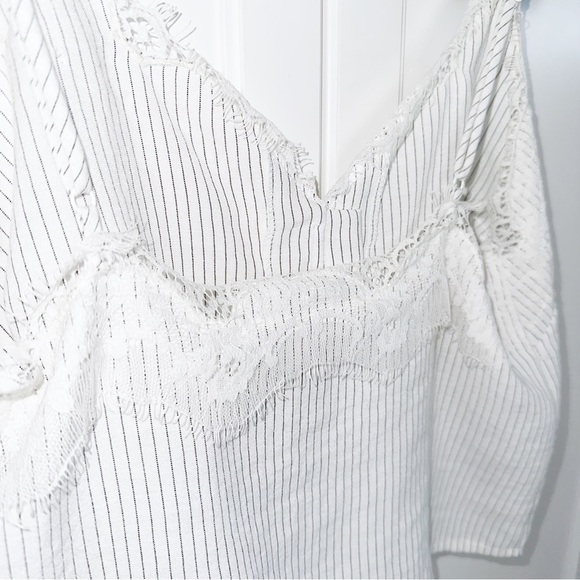 Astr The Label Tie Front Striped Lace Tank Small - Picture 8 of 11